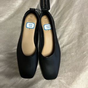 Time and Tru black square toe ballerina flats size 9W new with tags